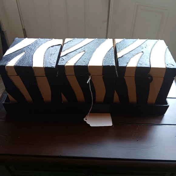 Other - Zebra boxes. 51/4wx51/2" tall